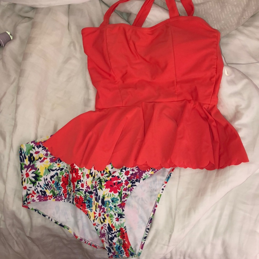 high waisted bathing suit